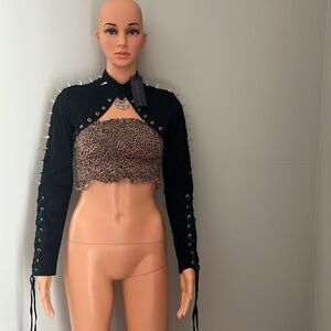 ‼️NWT‼️Dolls Kill X Widow Black Studded Bolero Shrug Jacket Small